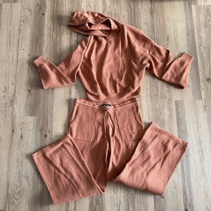 NAADAM Café Cotton Cashmere Set in Rust Brown Size Small